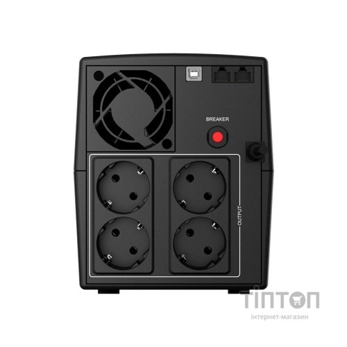 ИБП NJOY Keen 1000, Lin.int., AVR, 4 x евро, USB, пластик