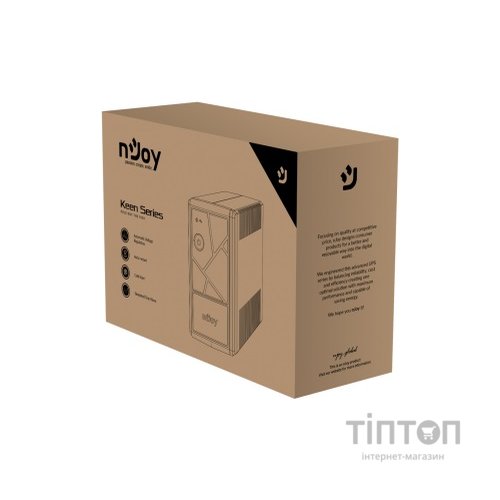 ИБП NJOY Keen 600, Lin.int., AVR, 2 x евро, пластик