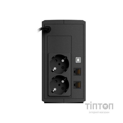 ИБП NJOY Keen 600, Lin.int., AVR, 2 x евро, USB , пластик