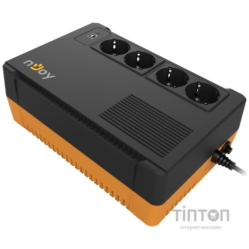 ИБП Njoy Soter 600 (PWUP-LI060SR-AZ01B), Lin.int., 4 x Schuko, USB, пластик