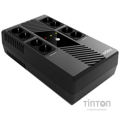 ИБП NJOY Token 600 (UPCSBLS660TTOAZ01B), Lin.int., 8 x Schuko, USB, пластик
