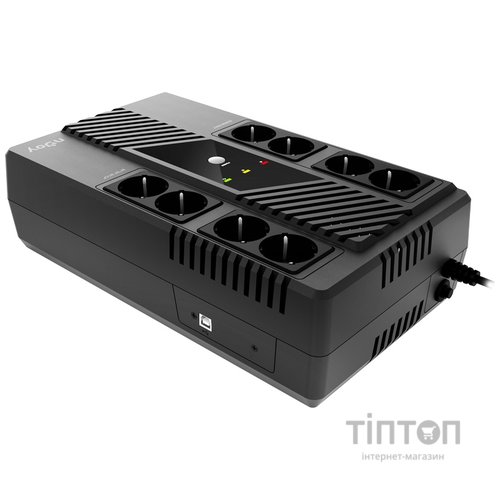 ИБП NJOY Token 600 (UPCSBLS660TTOAZ01B), Lin.int., 8 x Schuko, USB, пластик