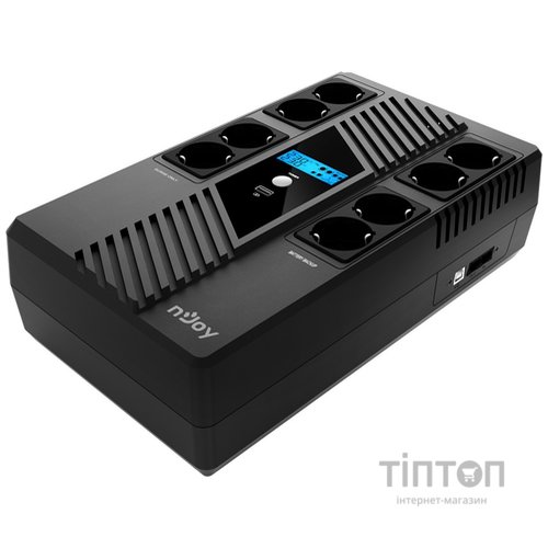 ИБП NJOY Token 800 (UPCSBLS680TTOAZ01B), Lin.int., 8 x Schuko, USB, LCD, пластик