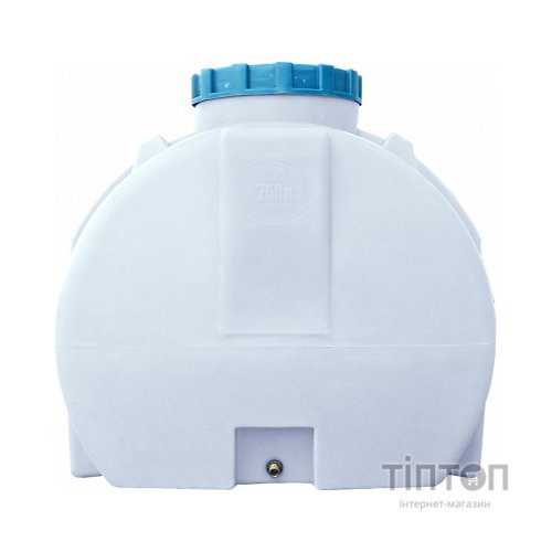Ємність для води Пласт Бак горизонтальна харчова 750 л біла (1287)