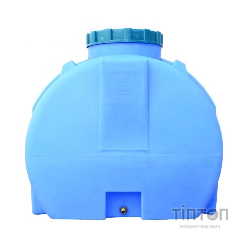 Ємність для води Пласт Бак горизонтальна харчова 750 л синя (12466)