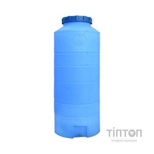 Ємність для води Пласт Бак вертикальна харчова 300 л вузька синя (12431)