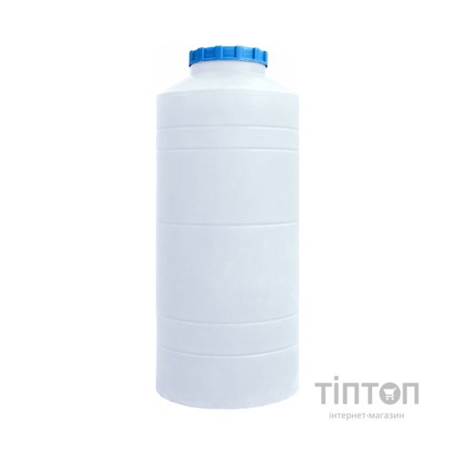 Ємність для води Пласт Бак вертикальна харчова 500 л вузька біла (817)