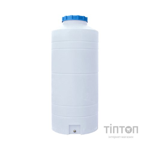 Ємність для води Пласт Бак вертикальна харчова 500 л вузька біла (817)