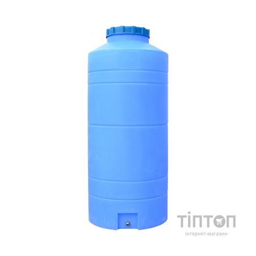 Ємність для води Пласт Бак вертикальна харчова 500 л вузька синя (12434)