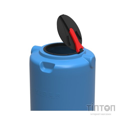 Ємність для води Вігер вертикальна харчова 1000 л вузька, кришка з клапаном синя (13231)