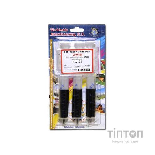 Заправочний набір WWM Canon BCI-24 (3x20мл) Black (IR3.C24/B)