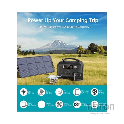 Зарядна станція Choetech BS004-EU-BK, 500W (BS004-EU-BK)