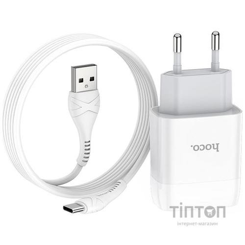 Зарядний пристрій HOCO C72A Glorious single port charger set(Type-C) White (6931474713018)