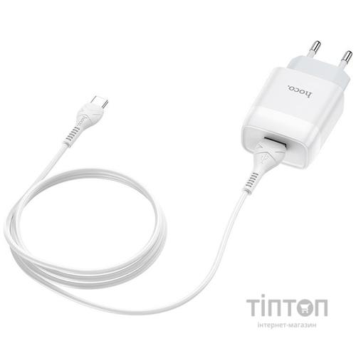 Зарядний пристрій HOCO C72A Glorious single port charger set(Type-C) White (6931474713018)