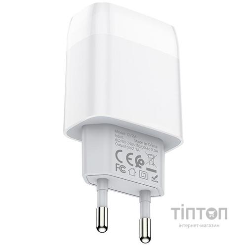 Зарядний пристрій HOCO C72A Glorious single port charger set(Type-C) White (6931474713018)