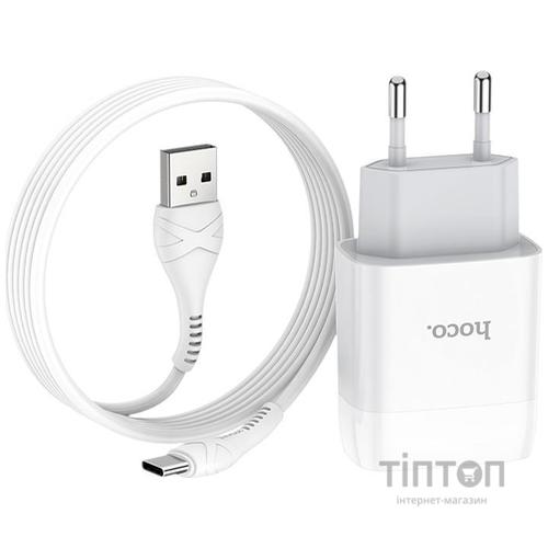 Зарядний пристрій HOCO C73A Glorious dual port charger set(Type-C) White (6931474713070)