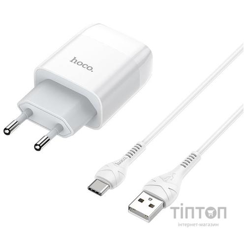 Зарядний пристрій HOCO C73A Glorious dual port charger set(Type-C) White (6931474713070)