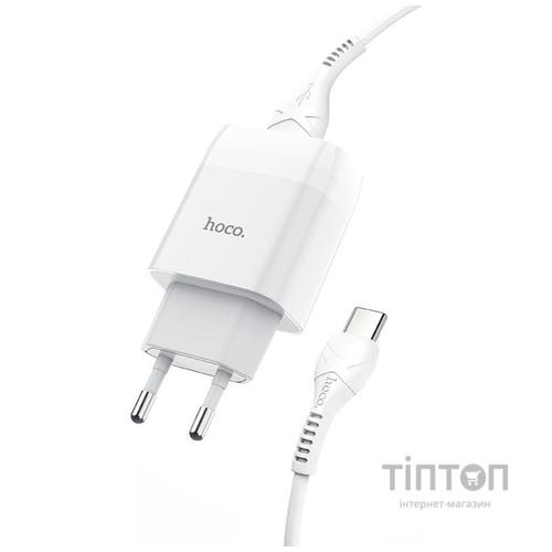 Зарядний пристрій HOCO C73A Glorious dual port charger set(Type-C) White (6931474713070)