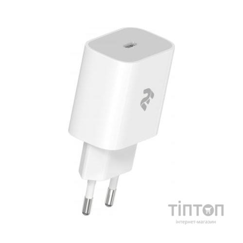 Зарядний пристрій 2E USB-C Wall Charger PD3.0 DC5V/3A, 20W, white (2E-WC1USBC20W-W)