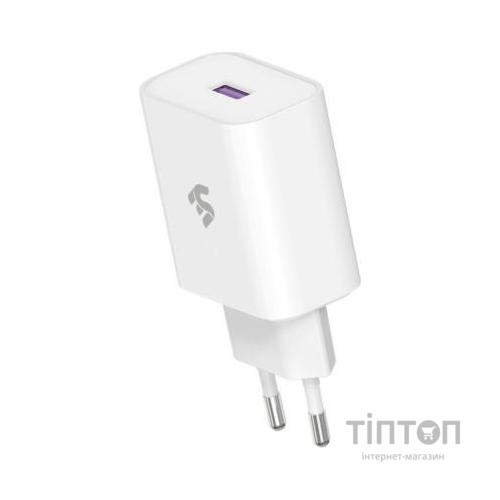 Зарядний пристрій 2E USB Wall Charger QC3.0 DC5V/3A, Max 18W, white (2E-WC1USB18W-W)