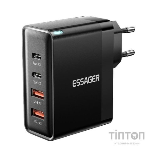 Зарядний пристрій 2xUSB-C + 2xUSB 100W Essager (ECT2CA-QYB01-Z)
