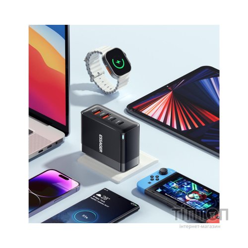 Зарядний пристрій 2xUSB-C + 2xUSB 100W Essager (ECT2CA-QYB01-Z)