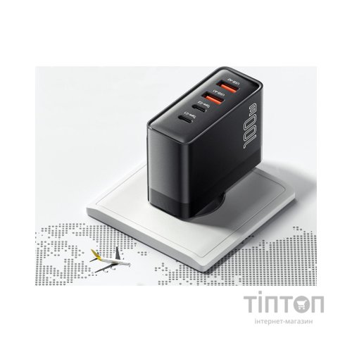 Зарядний пристрій 2xUSB-C + 2xUSB 100W Essager (ECT2CA-QYB01-Z)
