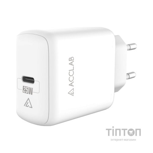Зарядний пристрій ACCLAB AL-TC125 1хType-C 5В/3A/25W QC/PD3.0 (1283126538841)