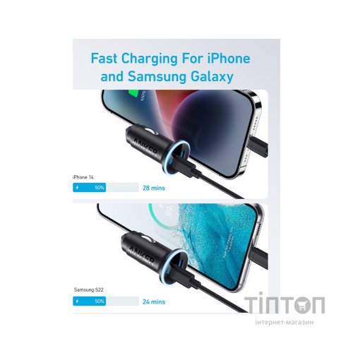 Зарядний пристрій Anker PowerDrive 323 30W PD + 22.5W USB-A Black (A2735G11)