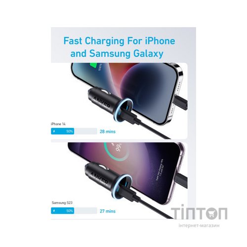 Зарядний пристрій Anker PowerDrive 323 30W PD + 22.5W USB-A Black (A2735G11)