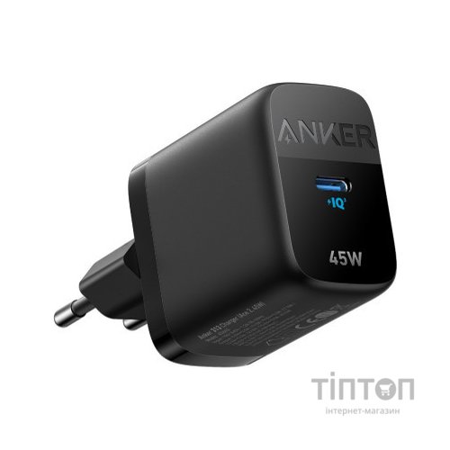 Зарядний пристрій Anker PowerPort 313 - 45W PD + PPS USB-C Black (A2643G11)
