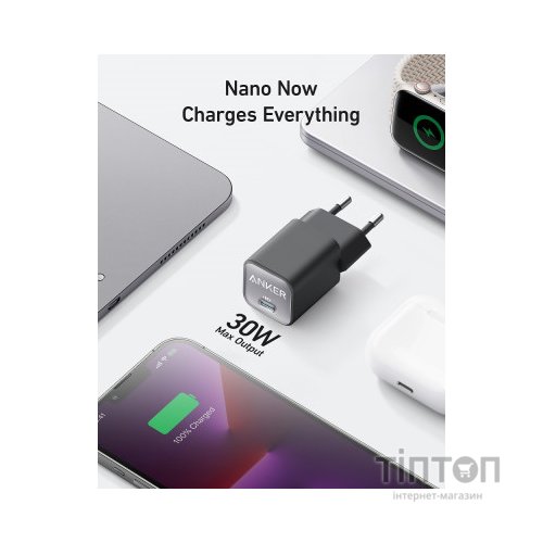 Зарядний пристрій Anker PowerPort 511 Nano III - 30W USB-C White (A2147G21)