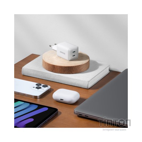 Зарядний пристрій Anker PowerPort 521 Nano Pro - 40W 2xUSB-C PIQ3.0 White (A2038G21)