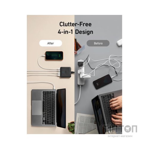 Зарядний пристрій Anker PowerPort 543 Atom III Slim 4 - 65W 22xUSB-C PIQ3.0 (A2046G12)