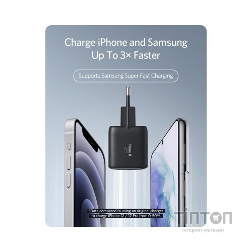 Зарядний пристрій Anker PowerPort 713 Nano II - 45W USB-C GaN Black (A2664G11)