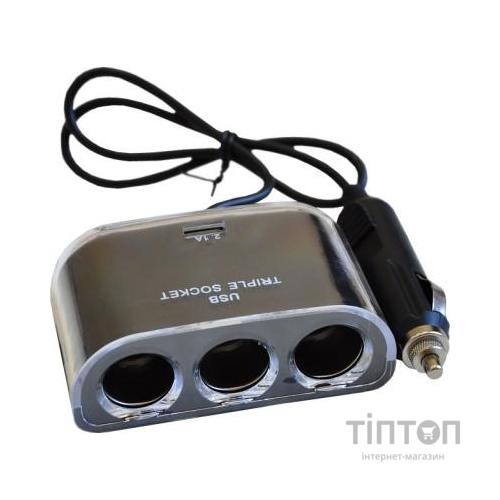 Зарядний пристрій Atcom ES-09 (HUB 3*DC12 + 1*USB, 2.1A) (13151)