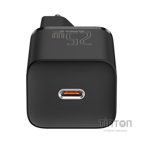 Зарядний пристрій Baseus 1xUSB 25W (USB-C) + Cable Type-C black (TZCCSUP-L01)
