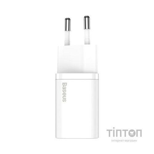 Зарядний пристрій Baseus 1xUSB 25W (USB-C) + Cable Type-C white (TZCCSUP-L02)