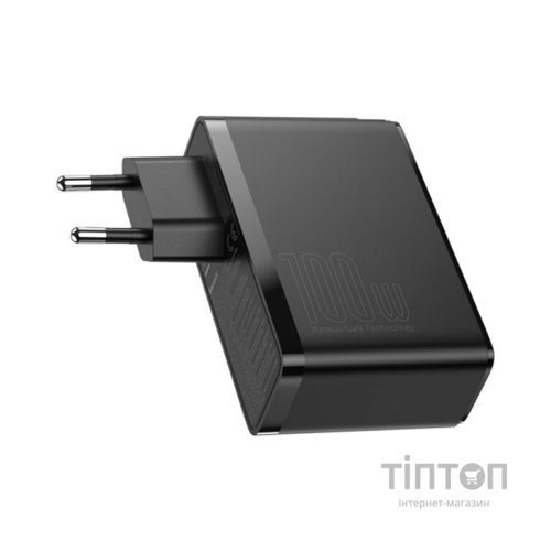 Зарядний пристрій Baseus 2xUSB 100W GaN (2xUSB-C+2xUSB-A) black (CCGAN2P-L01)