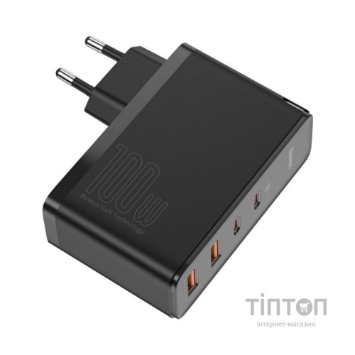 Зарядний пристрій Baseus 2xUSB 100W GaN (2xUSB-C+2xUSB-A) black (CCGAN2P-L01)