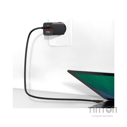 Зарядний пристрій Baseus 2xUSB 65W GaN (USB-C+USB-A) black (CCGAN2L-B01)