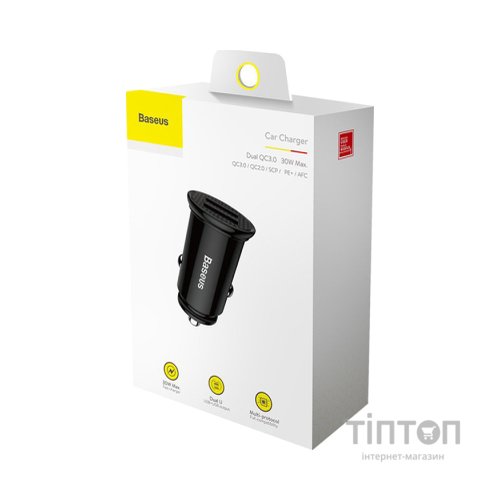 Зарядний пристрій Baseus Circular Plastic А+А 30W 2 USB Black (CCALL-YD01)