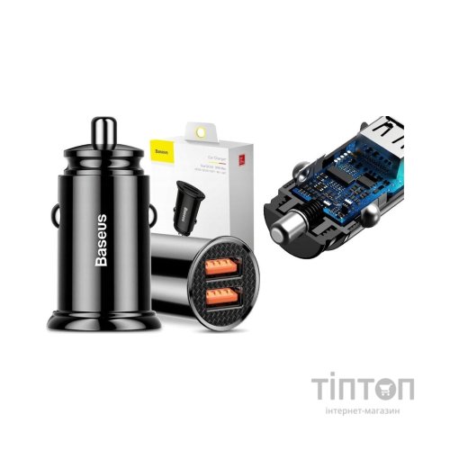 Зарядний пристрій Baseus Circular Plastic А+А 30W 2 USB Black (CCALL-YD01)