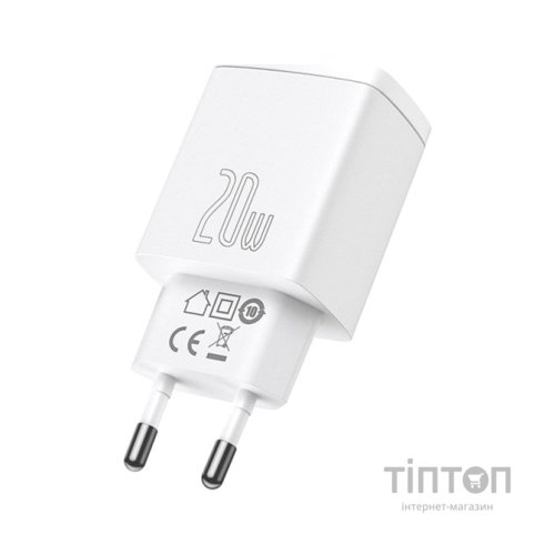 Зарядний пристрій Baseus Compact Quick Charger U+C 20W EU White (CCXJ-B02)