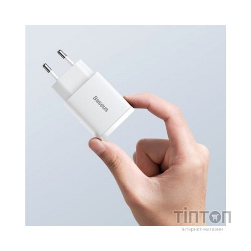 Зарядний пристрій Baseus Compact Quick Charger U+C 20W EU White (CCXJ-B02)