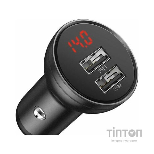 Зарядний пристрій Baseus Digital Display Dual USB 4.8A 24W black (CCBX-0G)