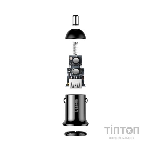 Зарядний пристрій Baseus Grain Pro Car Charger (Dual USB 4.8A ) USB Black (CCALLP-01)