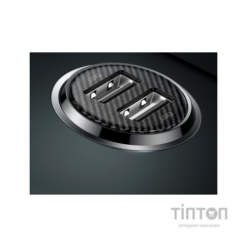 Зарядний пристрій Baseus Grain Pro Car Charger (Dual USB 4.8A ) USB Black (CCALLP-01)