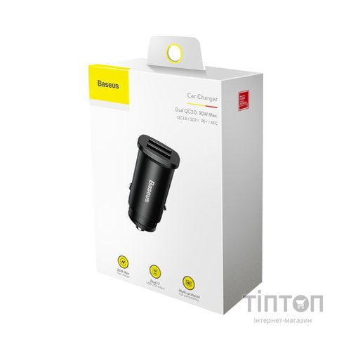 Зарядний пристрій Baseus Square metal A+A 30W Black (CCALL-DS01)