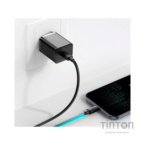 Зарядний пристрій Baseus Super Si 1C 20W With Cable Type-C/iP Black (TZCCSUP-B01)